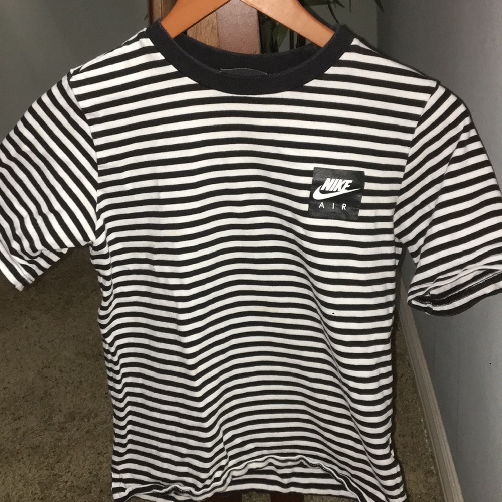 Nike black and white striped shirt